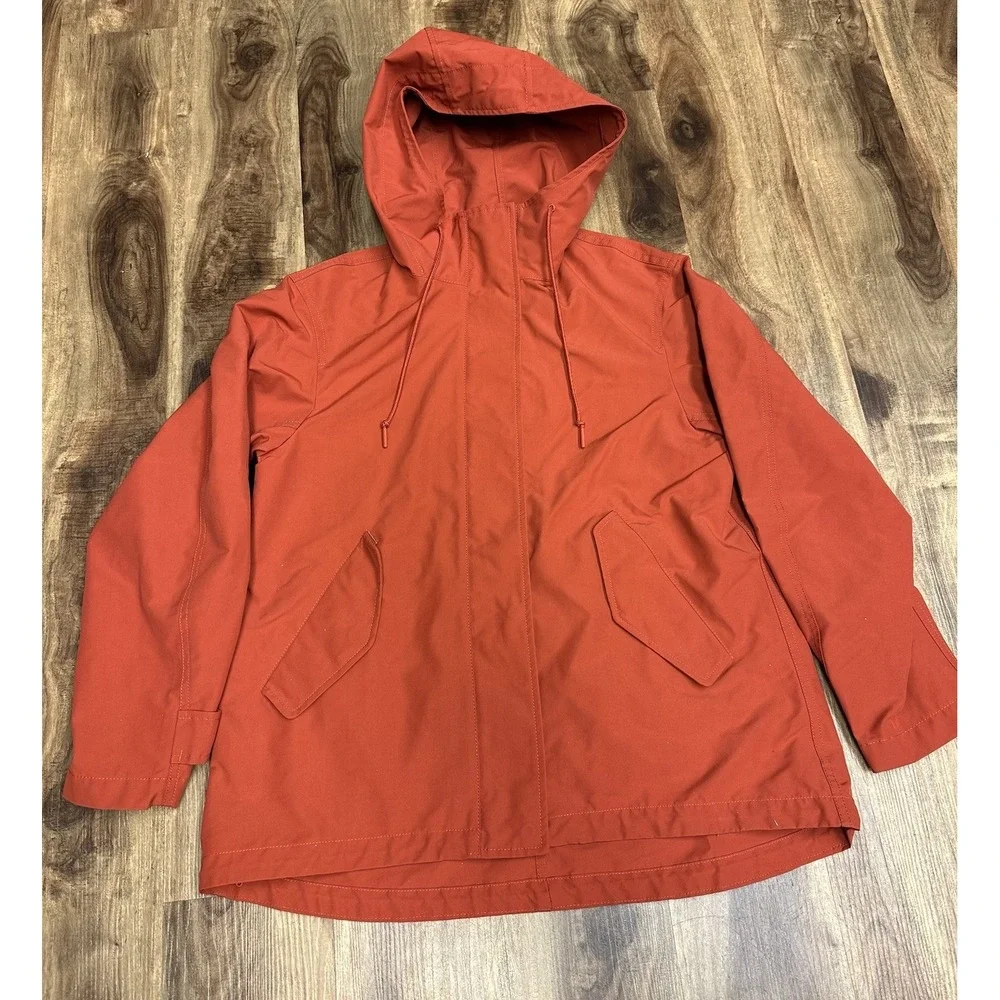Uniqlo Parka Jacket Womens Small  Relaxed Fit Drawstring Waist Hooded Coat